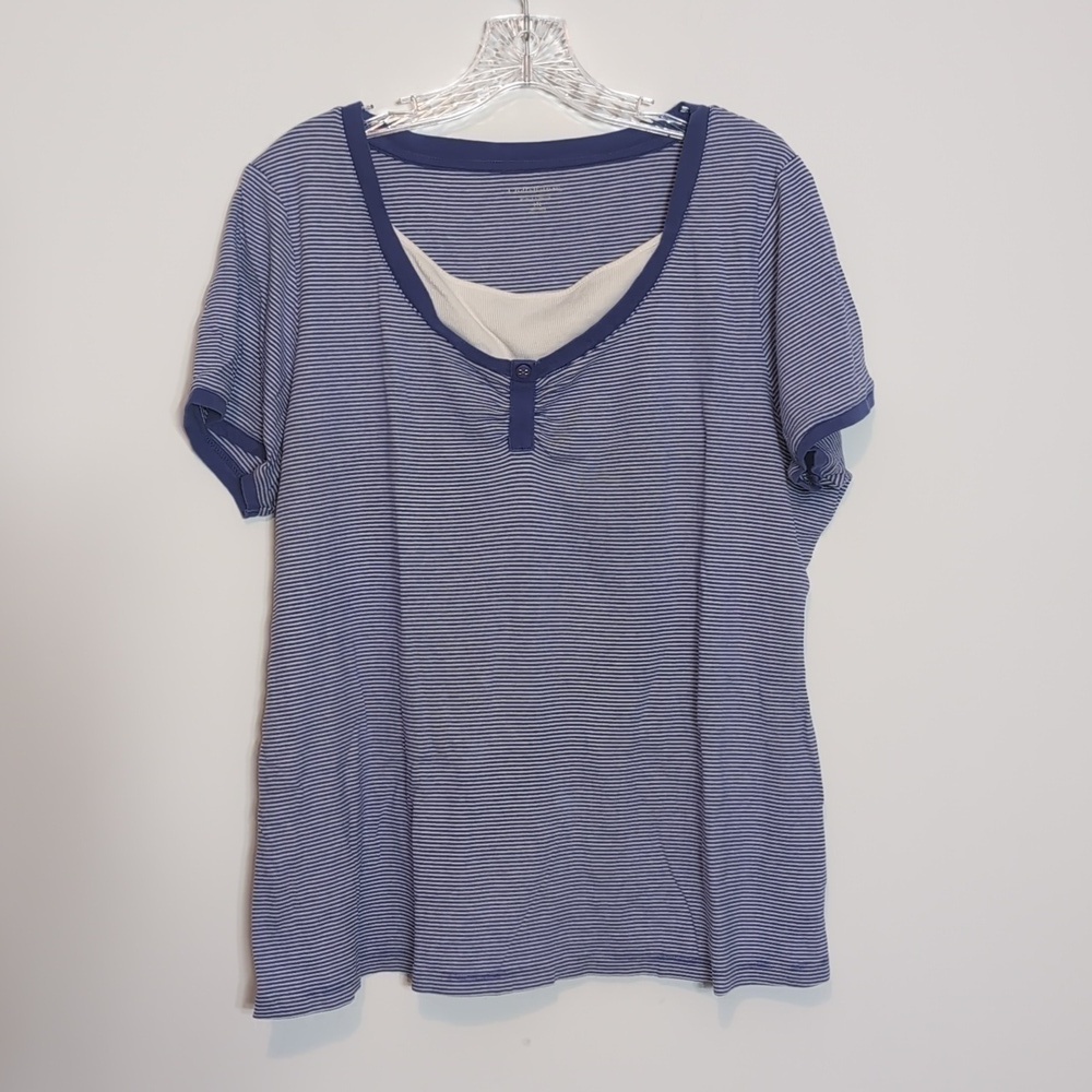 Croft & Barrow Short Sleeve Striped Shirt